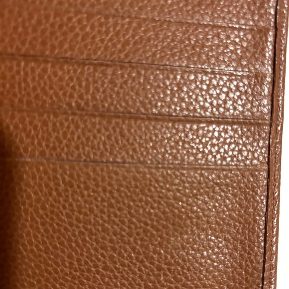 Longchamp unisex Brown Leather wallet Passport Holder